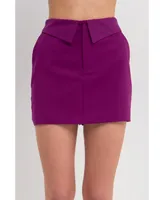 endless rose Women's Fold Waist Mini Skort