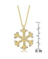 Genevive Sterling Silver Cubic Zirconia Snowflake Pendant