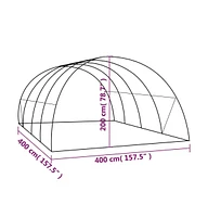 vidaXL Greenhouse 172.2 ft² 13.1'x13.1'x6.6'