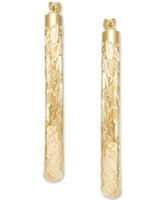 Diamond-Cut Oval Hoop Earrings in 14k Gold, 28mm