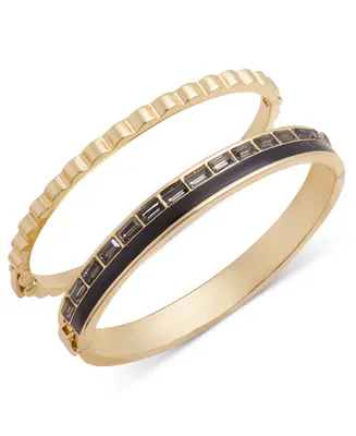 On 34th Gold-Tone 2-Pc. Set Stone & Enamel Bangle Bracelet, Created for Macy's