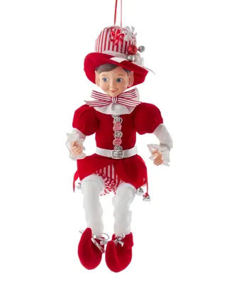 Kurt Adler 15" Kringle Klaus Peppermint Elf Ornament