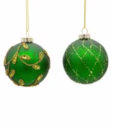 Kurt Adler 80mm Embellish Ball Ornaments, 6 Piece Set