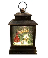 Kurt Adler Kurt Adler 10.4" Battery-Operated Light Up Santa Water Lantern with Projector