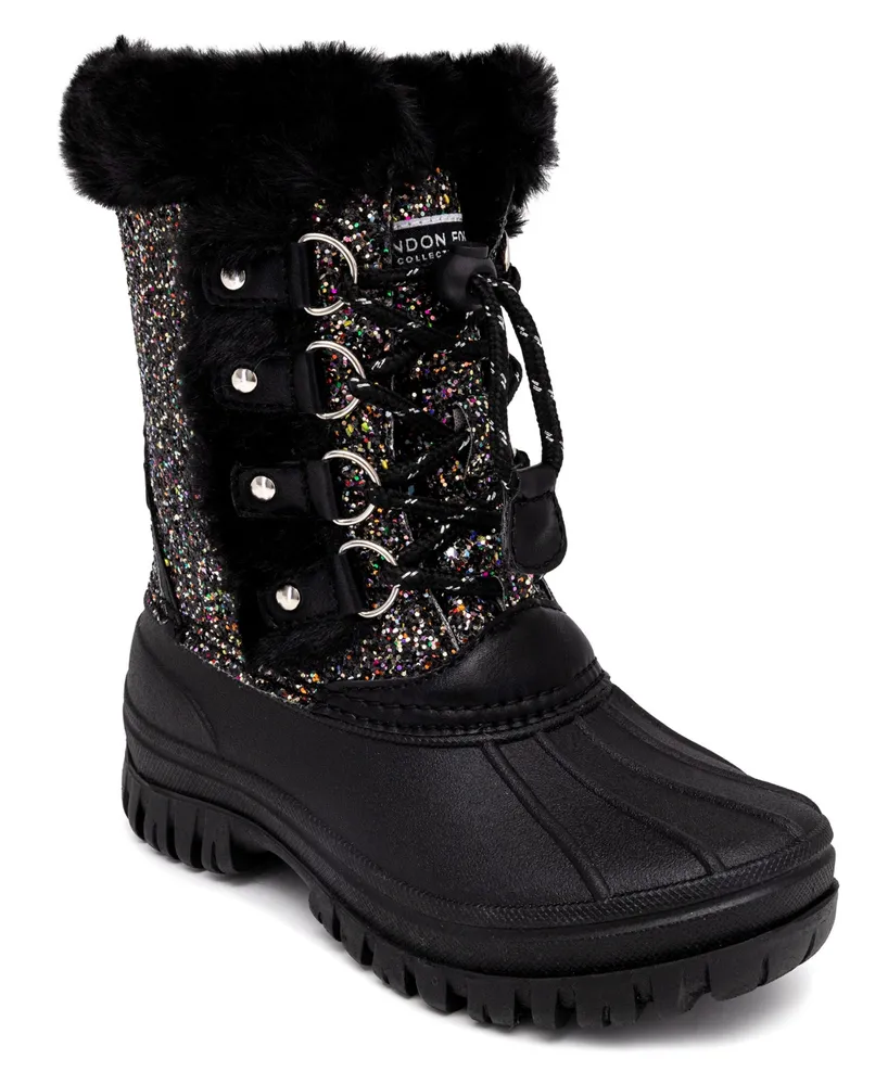 London Fog Little Girls Idina Duck Lace Up Boots