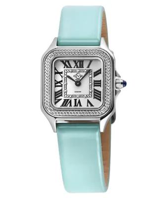 GV2 by Gevril Women's Milan Exquisite Turquoise Leather Watch 27.5mm