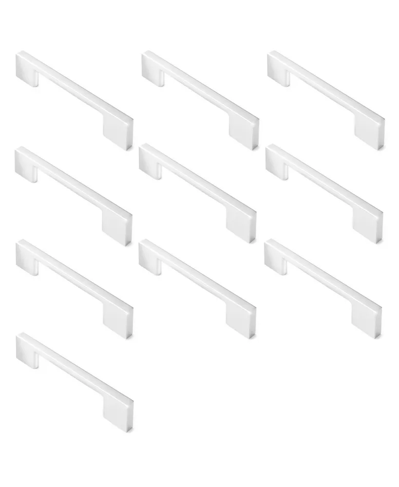 Cauldham Modern Polished Chrome 3.63" Cabinet Door Handles Pull - 10 Pk