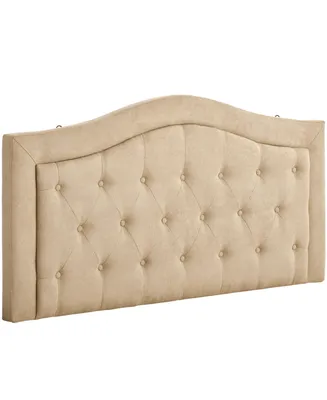 Homcom Upholstered Headboard, Button Tufted Bedhead Board for 58.25'' Bed Beige