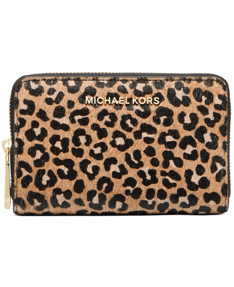 Michael Michael Kors Jet Set Small Zip Around Card Case, Leather