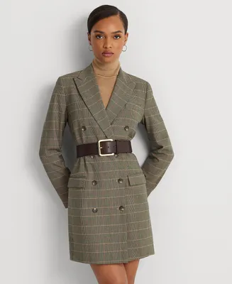 Lauren Ralph Lauren Women's Checked Plaid Wool-Blend Twill Dress
