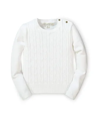 Hope & Henry Baby Girls Cable Front Sweater