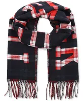 Tommy Hilfiger Men's Plaid Logo Scarf