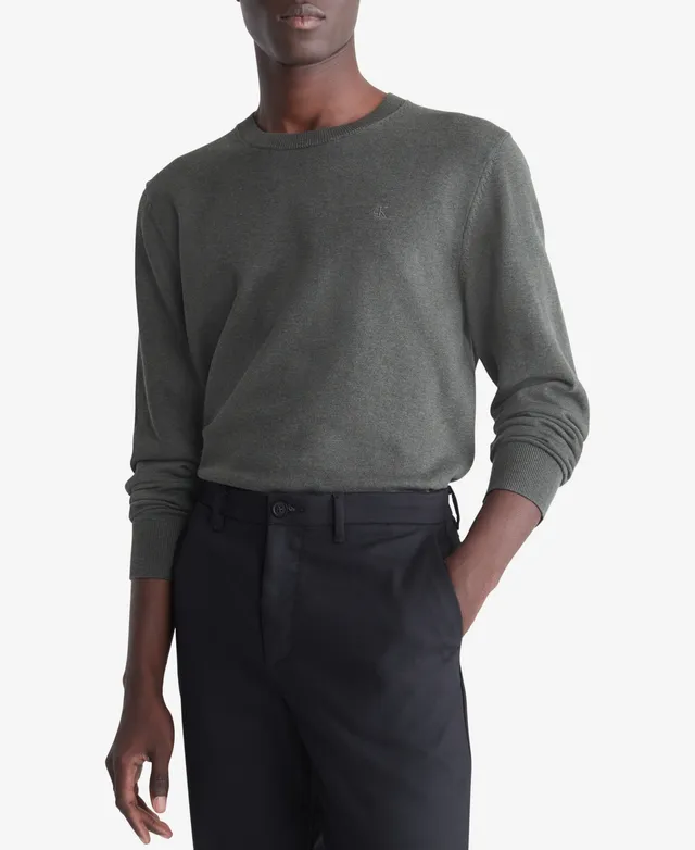 Klein Cotton Monogram Sweater Smooth Mall Men\'s Hawthorn Calvin | Logo