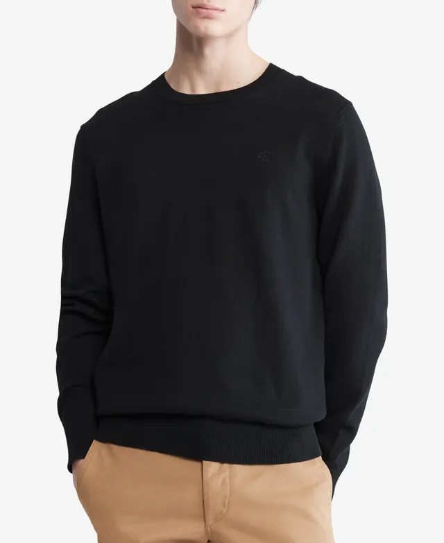 Calvin Klein Men\'s Smooth Cotton Monogram Logo Sweater | Hawthorn Mall