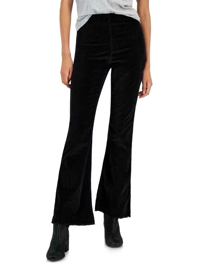 Tinseltown Juniors' High-Rise Pull-On Corduroy Flare Pants