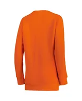 Women's Pressbox Orange Clemson Tigers Steamboat Animal Print Raglan Pullover Sweatshirt