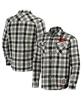 Men's Darius Rucker Collection by Fanatics Black, Natural South Carolina Gamecocks Plaid Flannel Long Sleeve Button-Up Shirt