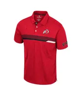 Men's Colosseum Red Utah Utes No Problemo Polo Shirt