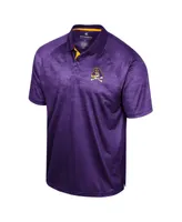 Men's Colosseum Purple Ecu Pirates Honeycomb Raglan Polo Shirt