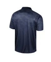 Men's Colosseum Navy Navy Midshipmen Honeycomb Raglan Polo Shirt