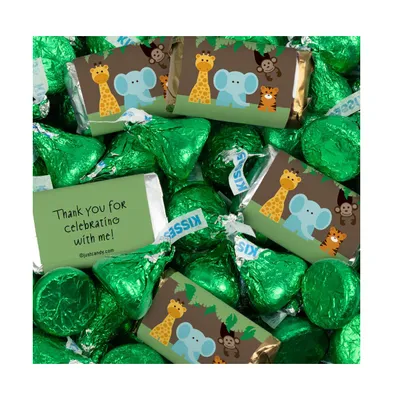 131 Pcs Jungle Safari Birthday Candy Party Favors Hershey's Miniatures & Kisses (1.65 lbs) - Assorted pre