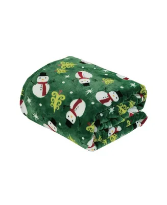 Kate Aurora Ultra Soft & Cozy Christmas Green Santa Plush Accent Throw Blanket - 50 in. W x 60 in. L