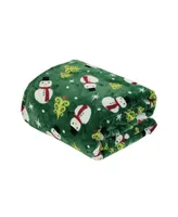 Kate Aurora Ultra Soft & Cozy Christmas Green Santa Plush Accent Throw Blanket - 50 in. W x 60 in. L