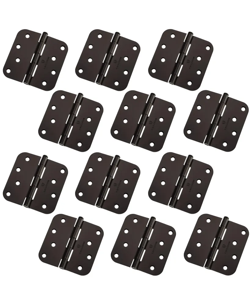 Cauldham 12 Pk 4" Interior Door Hinges 0.63" Radius Oil Rubbed Bronze