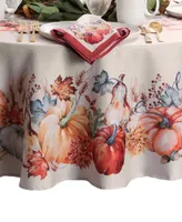 Elrene Botanical Harvest Pumpkin Engineered Tablecloth