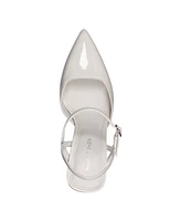 Marc Fisher Women's Doster Block Heel Pointy Toe Dress Pumps - Ivory Patent