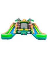 Pogo Bounce House Inflatable Bounce House and Double Slide Combo Unit (Without Blower)