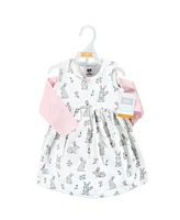 Hudson Baby Toddler Girls Cotton Dress and Cardigan Set