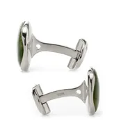 Ox & Bull Trading Co. Men's Seraphinite Stone Sterling Silver Cufflinks