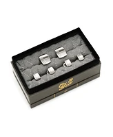 Ox & Bull Trading Co. Men's Stainless Steel Tartan Plaid Cufflinks and Stud Set, 6 Piece Set