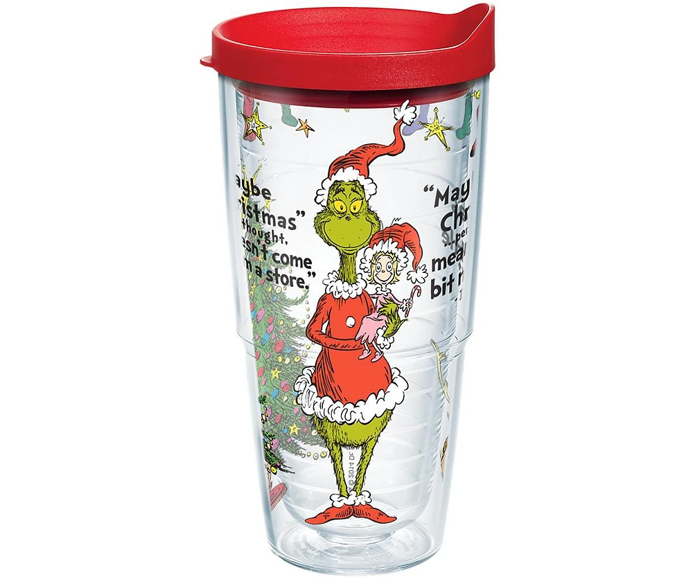 Tervis Tumbler Tervis Dr. Seuss Grinch Holiday Christmas Quote Made in Usa Double Walled Insulated Tumbler Travel Cup Keeps Drinks Cold & Hot, 24oz, C