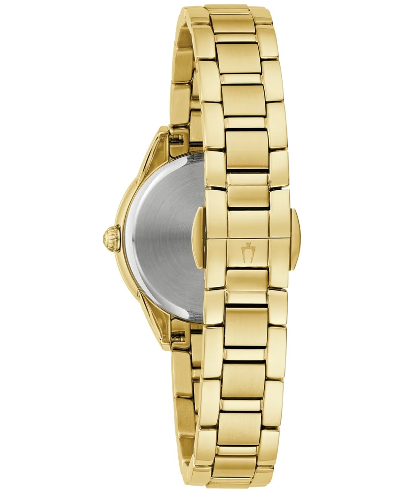 Bulova Women's Classic Sutton Diamond (1/20 ct. t.w.) Gold-Tone Stainless Steel Bracelet Watch 28mm - Gold