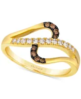 Le Vian Nude Diamond & Chocolate Diamond Abstract Openwork Ring (1/4 ct. t.w.) in 14k Gold