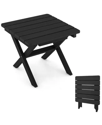 Outdoor Folding Side Table Weather-Resistant Hdpe Adirondack