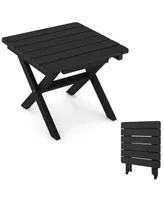 Costway Outdoor Folding Side Table Weather-Resistant Hdpe Adirondack