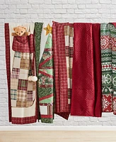 Greenland Home Fashions Jolly Stocking Patchwork Throw, 50" x 60"