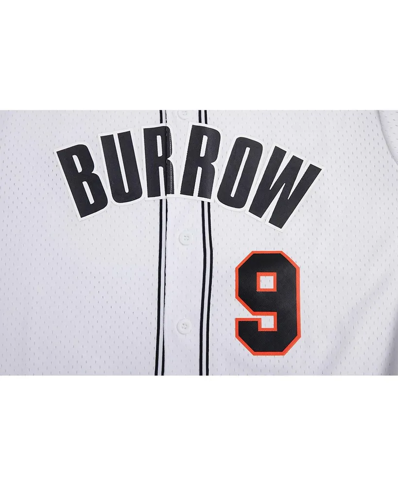 Men's Pro Standard Joe Burrow White Cincinnati Bengals Baseball Player Button-Up Shirt