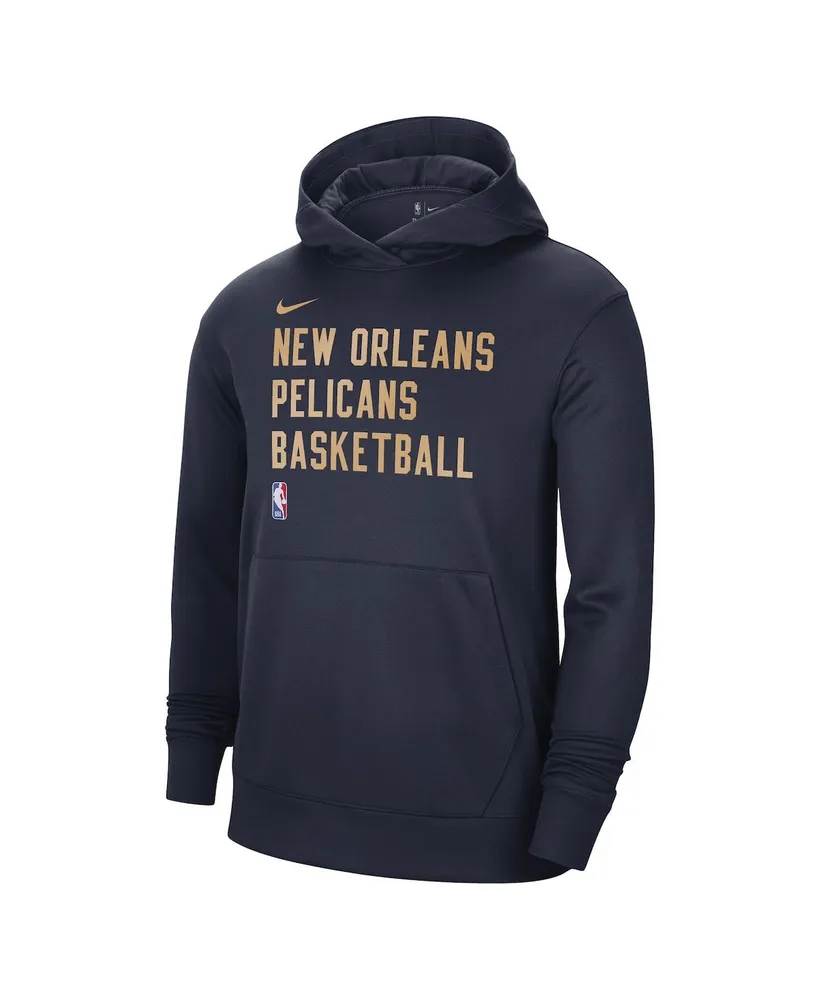 Men's and Women's Nike Navy New Orleans Pelicans 2023/24 Performance Spotlight On-Court Practice Pullover Hoodie