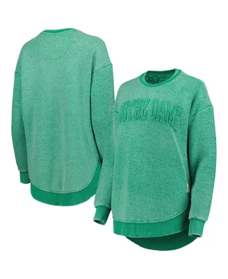 Women's Pressbox Green Notre Dame Fighting Irish Ponchoville Pullover Sweatshirt