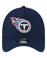 Men's New Era Navy Tennessee Titans A-Frame Trucker 9FORTY Adjustable Hat