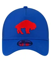 Men's New Era Royal Buffalo Bills Throwback Logo A-Frame Trucker 9FORTY Adjustable Hat