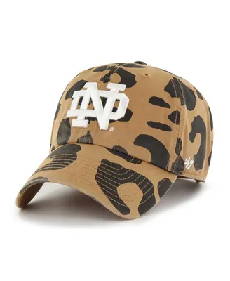 Women's '47 Brand Notre Dame Fighting Irish Rosette Leopard Clean Up Adjustable Hat