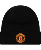 Big Boys and Girls New Era Black Manchester United Essential Cuffed Knit Hat