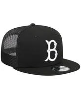 Men's New Era Black Brooklyn Dodgers Cooperstown Collection Trucker 9FIFTY Snapback Hat