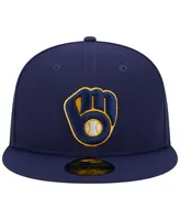 Men's New Era Navy Milwaukee Brewers 50th Anniversary Team Color 59FIFTY Fitted Hat