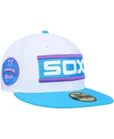 Men's New Era White Chicago Sox Comiskey Park 75th Anniversary Vice 59FIFTY Fitted Hat